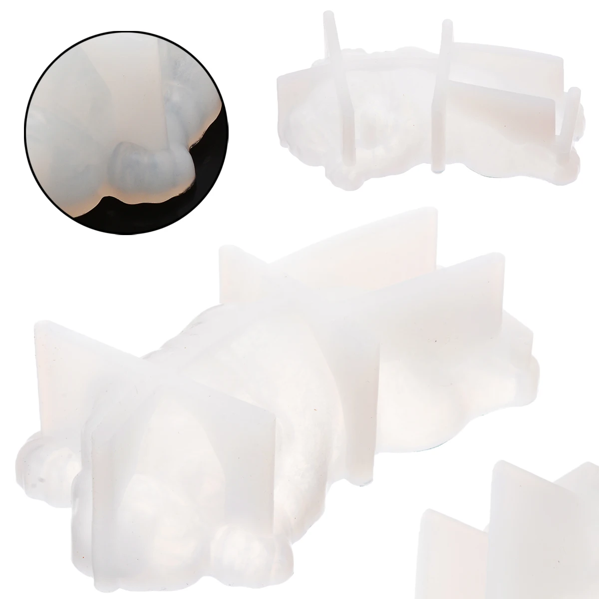 New White 3D Dog Puppy Shape Silicone Mold Mousse Cake Fondant Tool Chocolate Jelly Mold Kitchen Baking Mould Decoration
