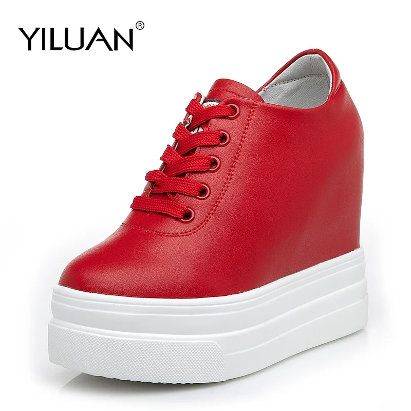 Version Baskets En De Cm Cuir Mode Décontractées white Classiques Originale 2019 Des Femmes Chaussures Noir Automne Talons red Augmentation 11 Coréenne Nouvelles j3q4A5RL