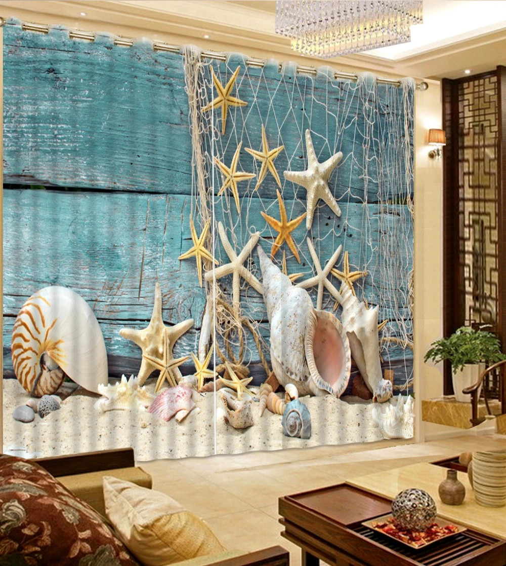 foto shellfish estrela areia net cortinas para sala de estar moda legal cortinas blackout poliester quarto cortina