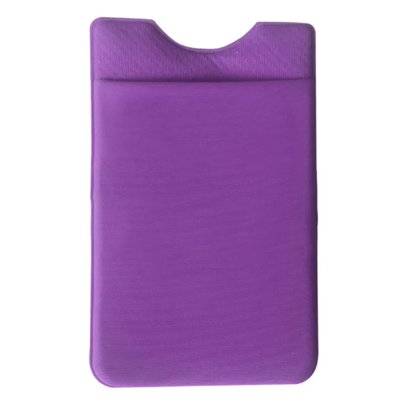 Эластичный лайкровый Чехол-бумажник для сотового телефона для женщин и мужчин, держатель для карт, карман, клейкий Держатель для паспорта, подходит для большинства телефонов - Цвет: Purple blue