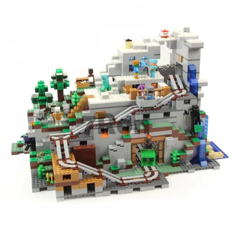 

Model Building Kit Blocks Bricks Miniecraft 18032 2932pcs The Mountain Cave My worlds Compatible 21137 toys hobbies