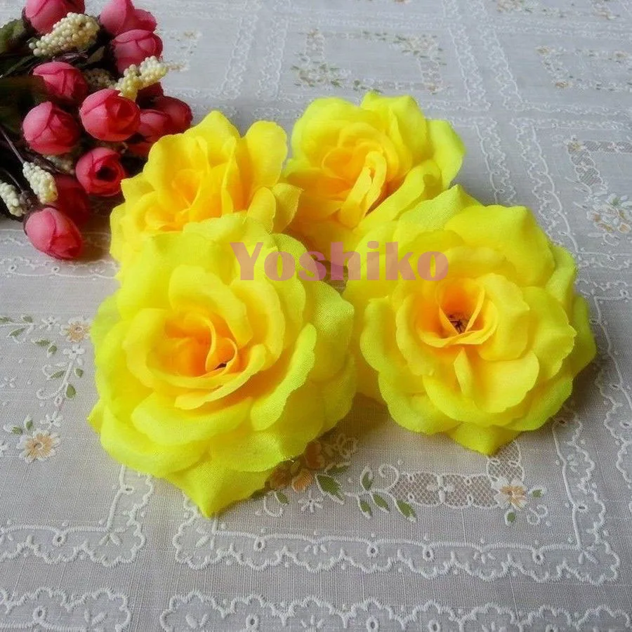 10pcs Artificial Yellow Rose Silk Flowers Decoration For Wedding Party Home Diy Banquet