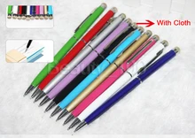 High Quality 2 in 1 Metal Stylus Touch Pen + Capacitive Cloth Pen for Iphone 6 6s Ipad Ipod Tablet pc Samsung S7 edge