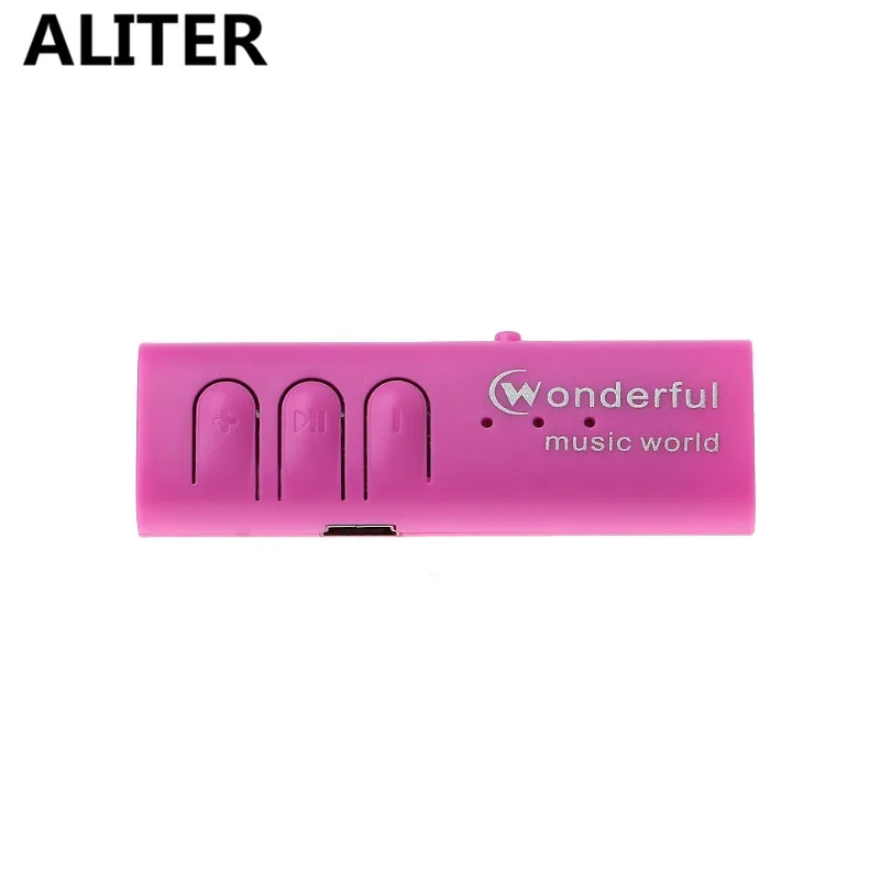 Зажим портативный мини Mp3 USB зарядка цифровой музыкальный плеер синий пластик