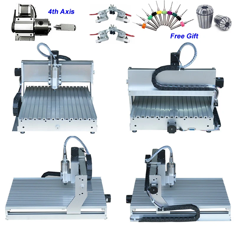 

4 Axis 800W China CNC Router 6040 PCB Aluminum Metal Wood Engraving Milling Machine