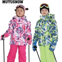 Ski Jacket Children Waterproof Windproof Clothing Kids Ski Pants Boys Girls -30 DEGREE Winter Warm Snowboarding Outdoor Ski Suit free shipping kids ski jacket winter outdoor children clothing windproof skiing jackets warm snow suit for boys girls