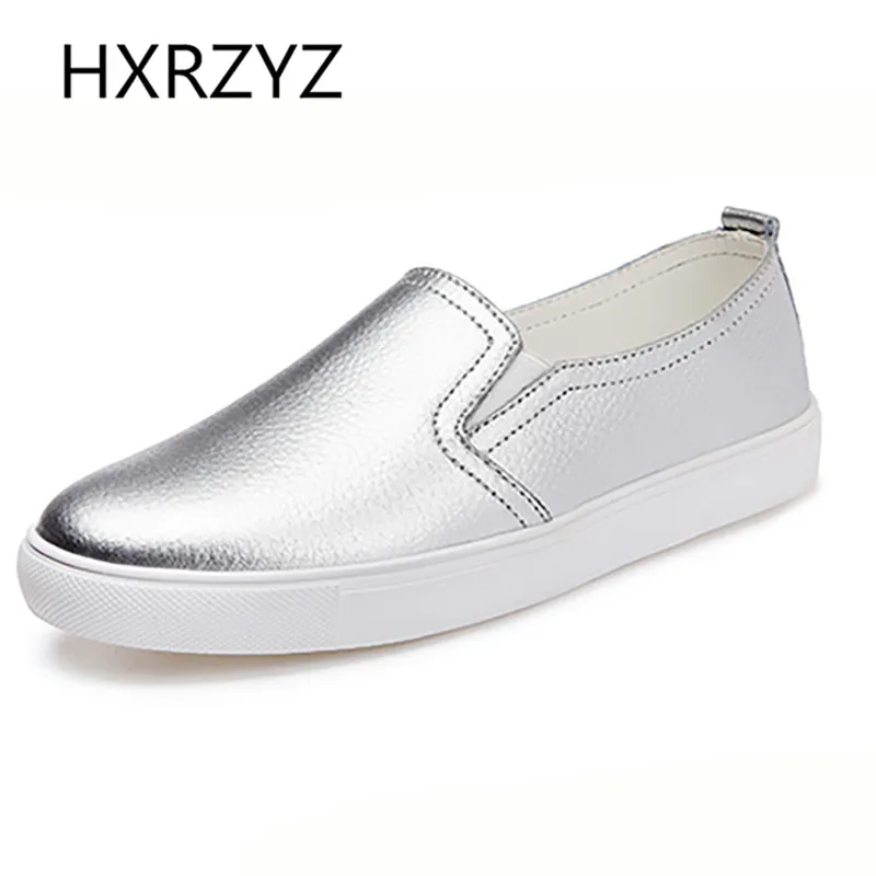 Autumn Of Fashion Classic PU Soft Leather Casual Flat Shoes Women Round Toe Slip on