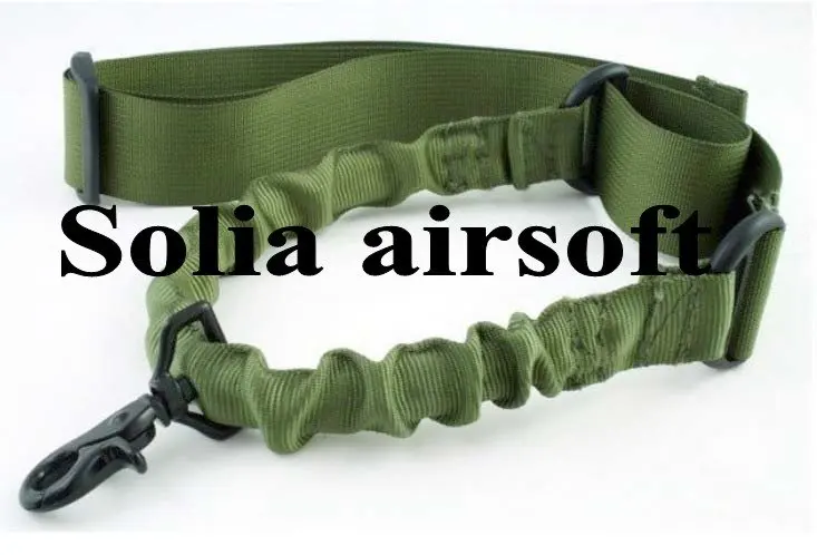 

Single One Point Rifle Gun Tactical Sling Bungee Strap Hook Belt Green