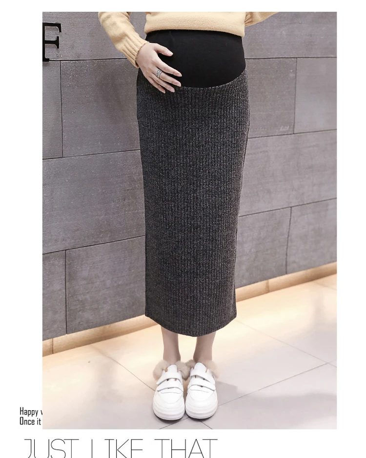 Весна для талии, живота, эластичная длинная юбка для беременных, Одежда для беременных женщин, осенний Трикотажный Хлопковый юбочный наряд для беременных C702