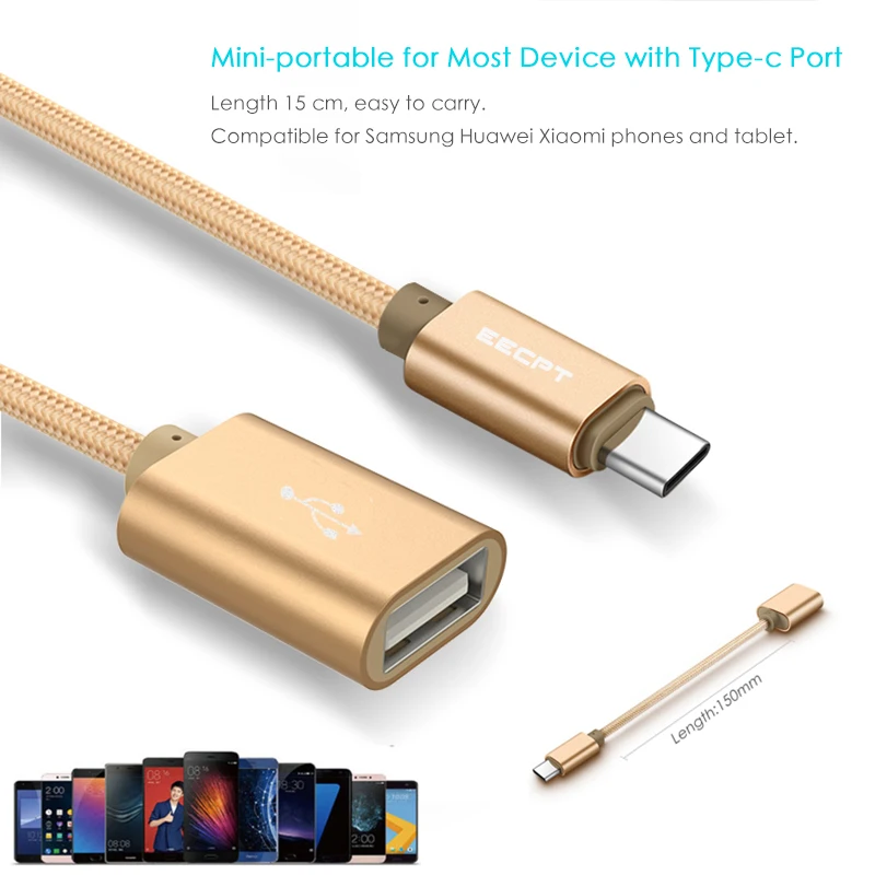 Адаптер EECPT USB OTG Type C к кабель для быстрой зарядки и передачи данных конвертер Macbook