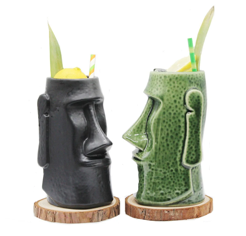 

1PCS Ceramic Tiki Mugs Art Crafts Creative Hawaii Mugs Easter Island Tiki Mug 650ml