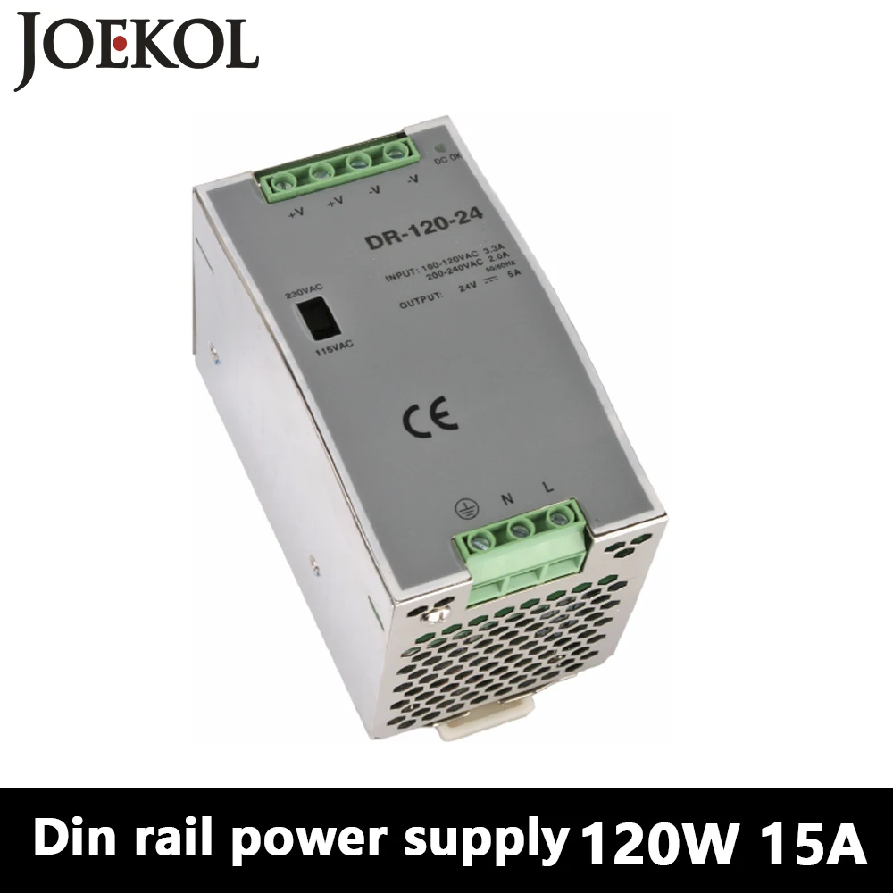 

DR-120 Din Rail Power Supply 120W 15V 8A,Switching Power Supply AC 110v/220v Transformer To DC 15v,ac dc converter