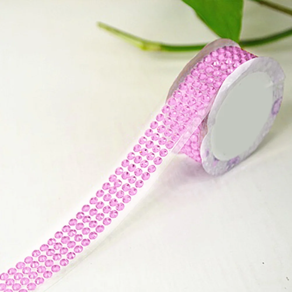 pink 7 цветов DIY самоклеющиеся акриловые стразы на скрапбукинге стикер для рукоделия лента - Цвет: pink