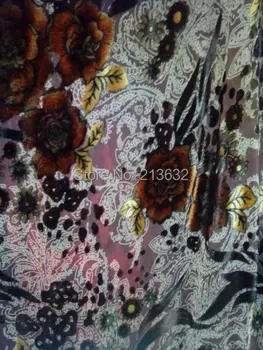 

grey orange mum hollow out cut double embroidery velvet fabrics velvet lace african fabric curtains embroidery velvet