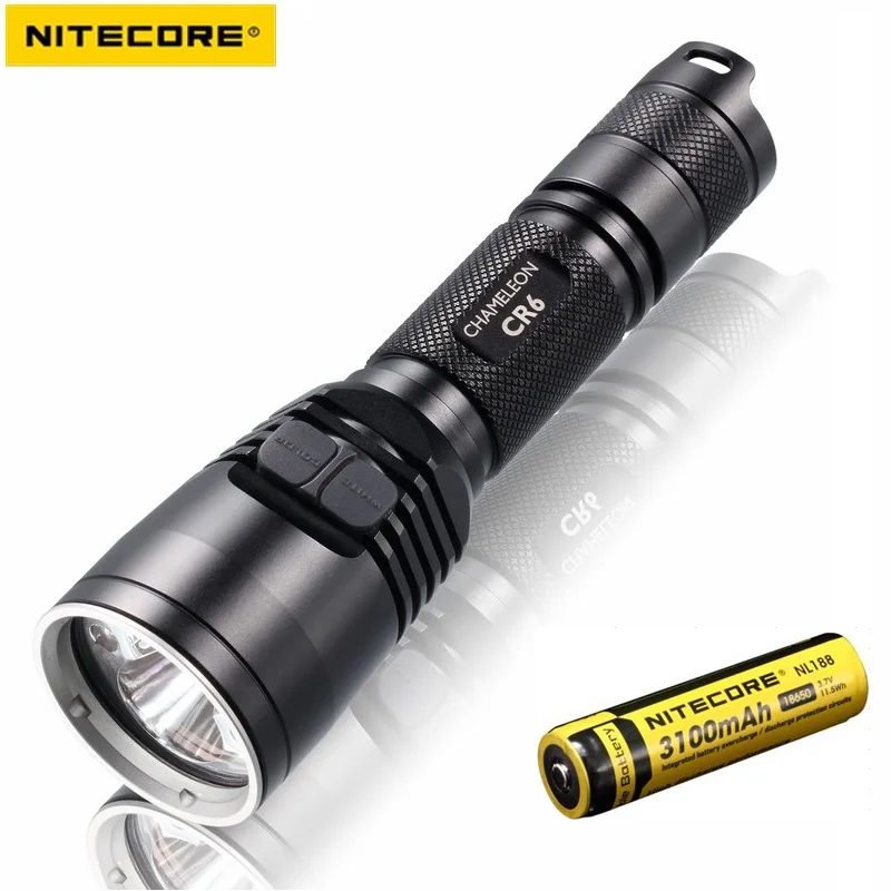 Nitecore cb6 два основных ccree XP-G2 (R5) и CREE XP-E синий светодиодный фонарик Водонепроницаемый + Nitecore nl188 3100 мАч батареи