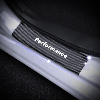 

Car Door Sill For BMW performance Door Sill Scuff Plate Protector Guard Welcome Pedal 4D Carbon Fiber Vinyl Sticker Car Styling