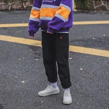 Повседневные мешковатые военные свободные брюки-карго Винтажный стиль сафари хип-хоп брюки Япония стиль джоггеры брюки уличная