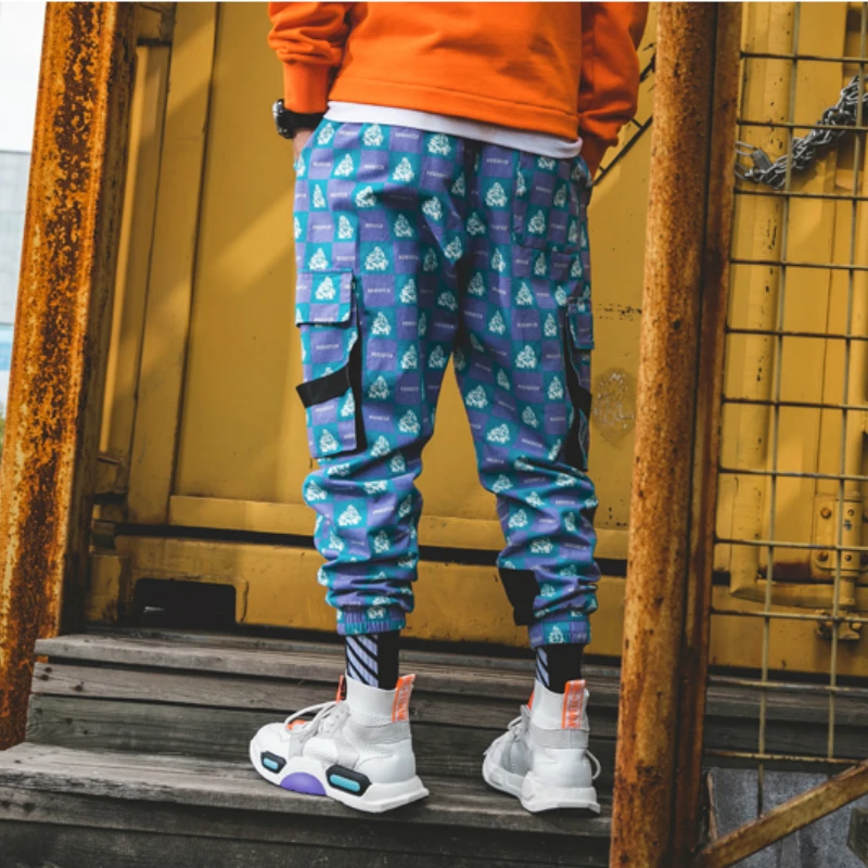 Men Funny Full Print Joggers Pants 2019 Mens Streetwear Sweatpants Male Hip Hop  Fashions Pocket Track Pants Pantacourt Homme