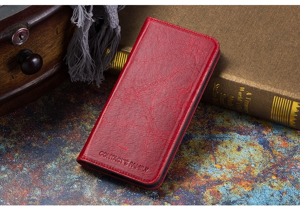 Luxury Crazy Horse Vintage Genuine Leather Flip Case For Xiaomi 8 Card Slot Wallet Case For Xiaomi 8 Cover Earphone Coin Pouch