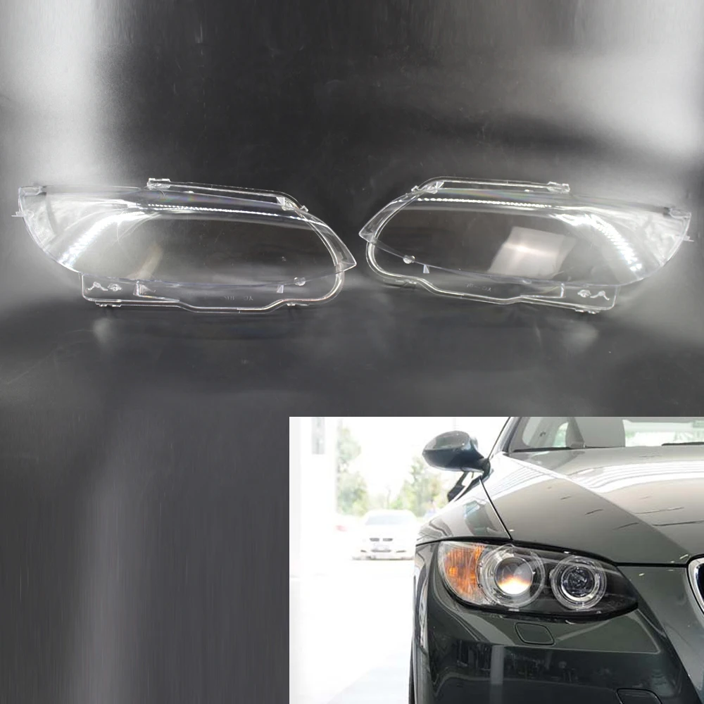 

2Pcs Car Headlight Headlamp Lens Cover for BMW 3-Series E92 Coupe E93 Cabrio Convertible 2 Door pre-Facelift