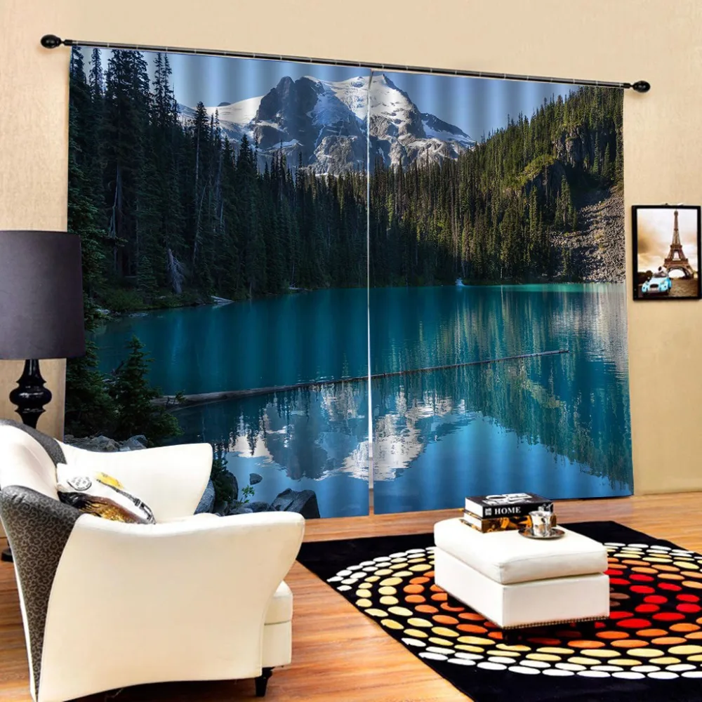 

Customized size Luxury Blackout 3D Window Curtains For Living Room Landscape scenery curtains