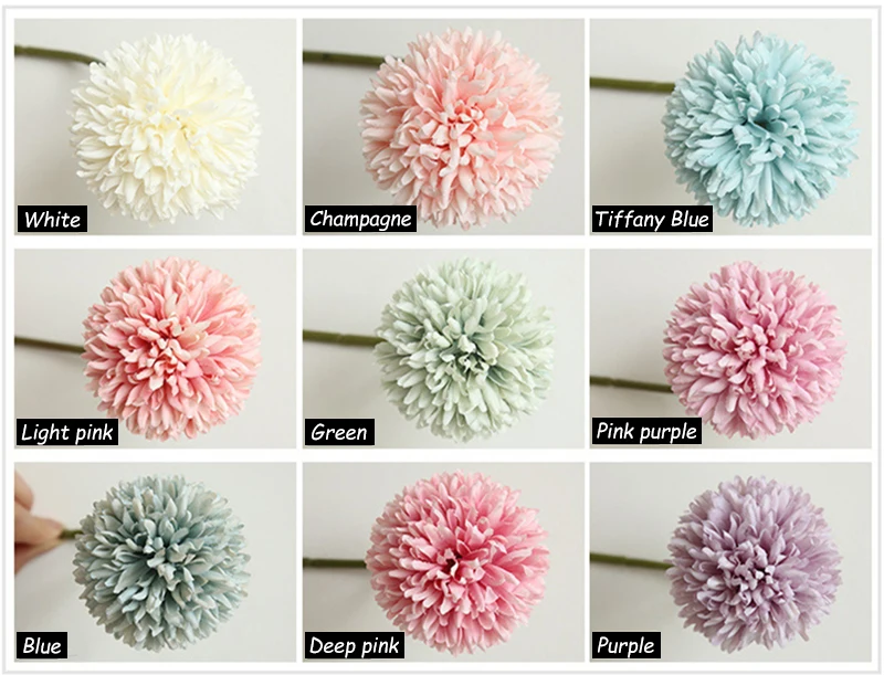 JAROWN Simulation Dandelion Flower Branch Artificial Single Head Thorn Ball Wedding DIY Flowers Bouquet Home Decor Accessories (18)