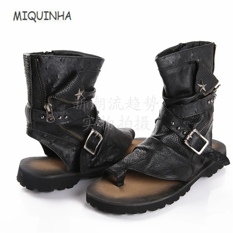 Designer De 2017 Lazer Masculino Nova Praia Homens Sandalias As Rebite Miquinha Casuais Gladiador Masculina Plana Chinelo Sapatos Sandálias Pic dEy48qywxA