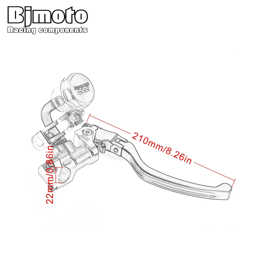 BJMOTO 7/" 22 мм гидравлический мотоцикл тормозной цилиндр гидравлический насос рычаг 19 мм поршень