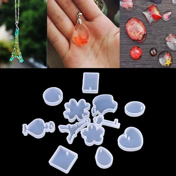 

2017 Hot Sales Making DIY Craft 12Pcs/set Holes Key Waterdrop Silicon Mold Mould Resin Jewelry