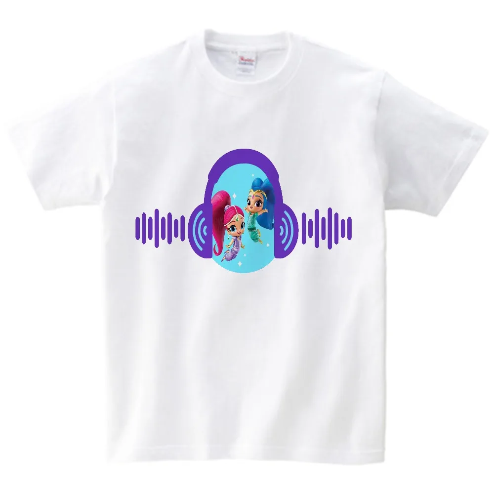 Shimmer And Shine/футболка для мальчиков и девочек детская хлопковая Футболка с круглым вырезом и 3D принтом детские топы, футболка для маленьких От 2 до 12 лет, NN