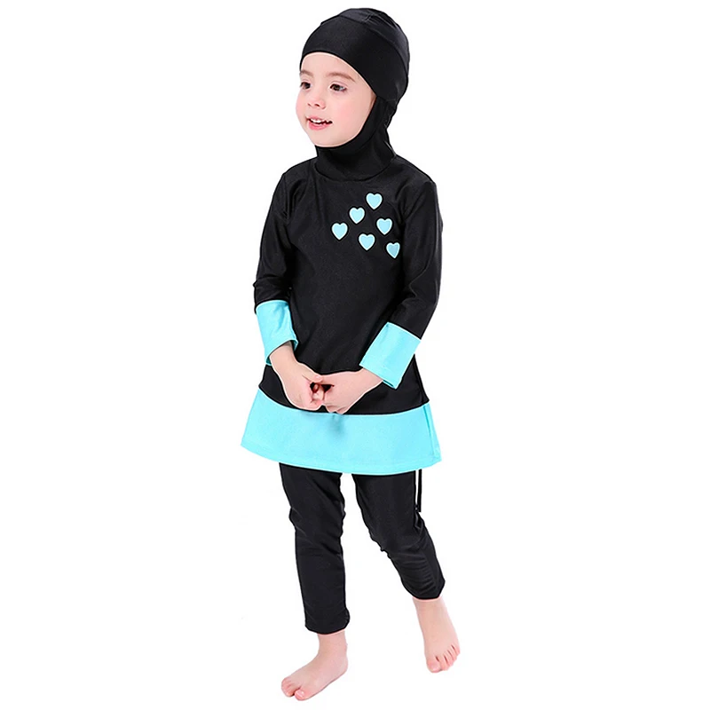 Мусульманские купальники для девочек, ислам ic, детские купальники с длинными рукавами из двух частей, арабский ислам, пляжная одежда, купальные костюмы для дайвинга, бикини