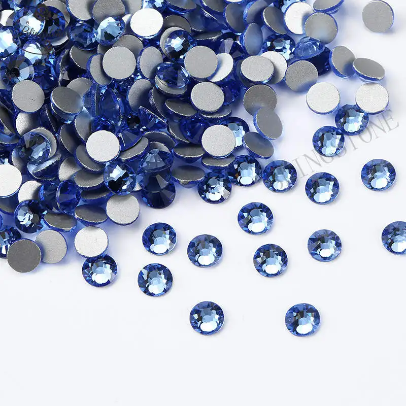 

SS3-ss10 ss12 ss16 SS30 1440pcs Light blue Rhinestones For Nails Art Nail Rhinestone Non HotFix