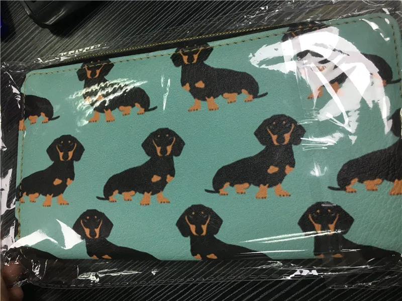 Noisydesigns женские Doxie Собака Такса печати кошельки дамы длинный кожаный кошелек для женщин Kawaii щенок клатчи Канта