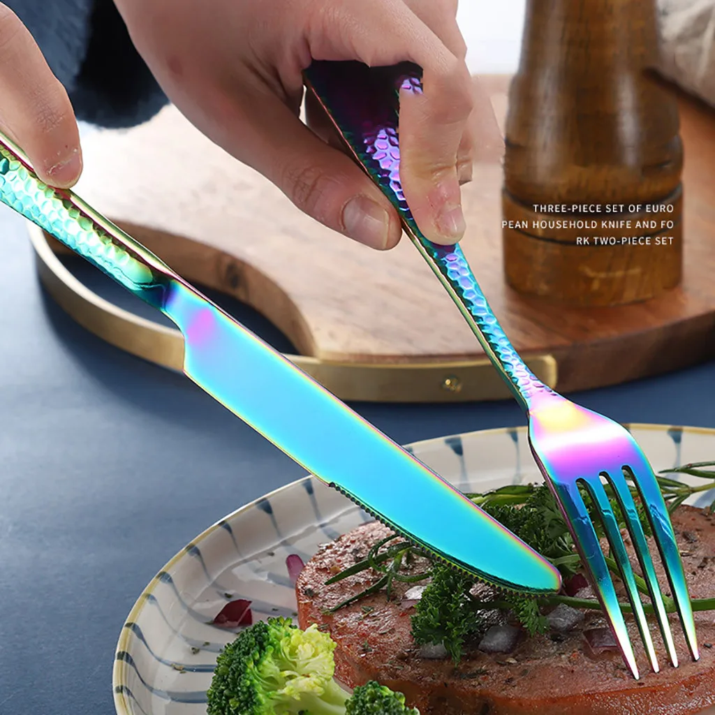 Кухня поставки Портативный tableware5PCS комплект Нержавеющая сталь высококлассные посуда столовая посуда столовые приборы, вилка ложка, чайная ложка# P8