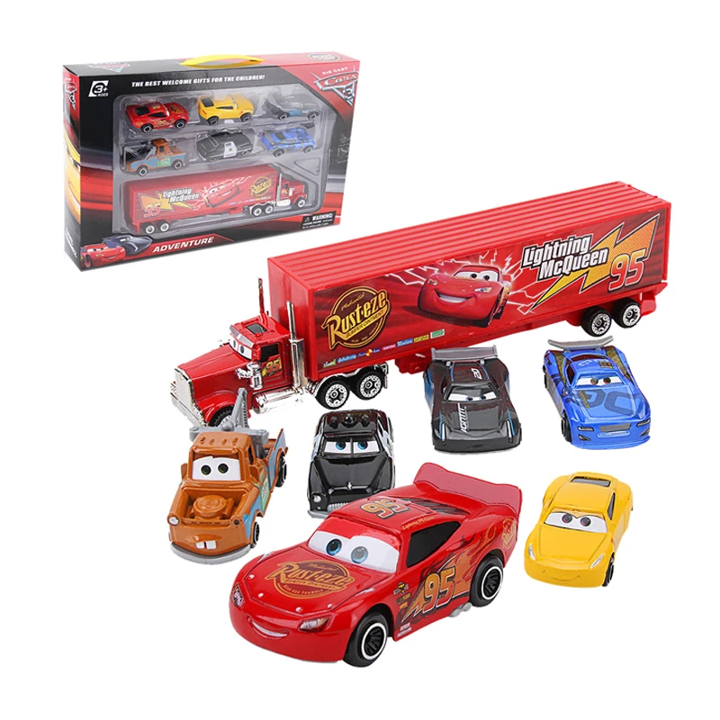 7 шт./компл. disney "тачки 3 игрушечных машин Lightning McQueen грузовик Storm Jackson Mater литье металла автомобиля игрушки Детский подарок