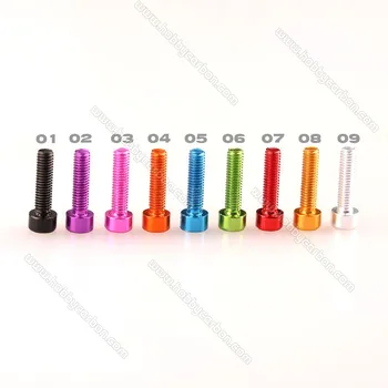 

Free shipping 100pcs Bolt Size M3x12mm M3 Aluminum alloy anodized 12mm colorful Socket Cap Hexagon screws bolts for drones