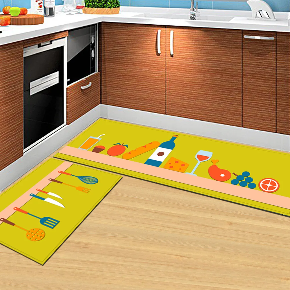 Антибактериальный коврик для кухонной двери, коврик с рисунком, нескользящий, машинная стирка, напольный коврик для ванной комнаты, прихожей - Цвет: C