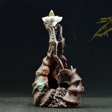 Ручной работы Маленький Будда ладан держатель для Рожков бамбук лотоса керамическая курильница для благовоний горелка курильница для гостиной украшения дома