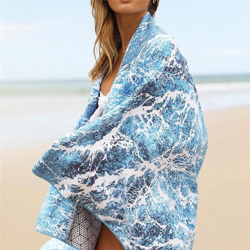 Двойное Впитывающее пляжное полотенце с принтом, быстросохнущее покрывало и 4jj01