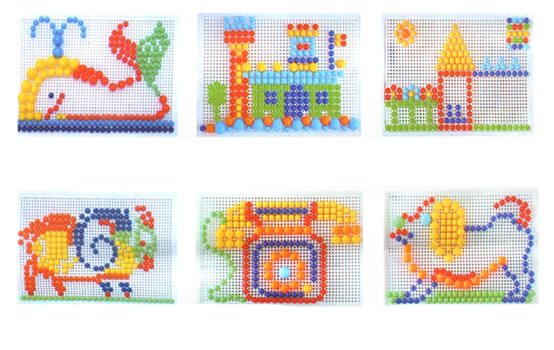 296/592 шт Пазлы для детей композитный интеллектуальные игрушки развивающие набор гвоздиков со шляпками игрушки для детей, подарки DIY мозаичный пазл