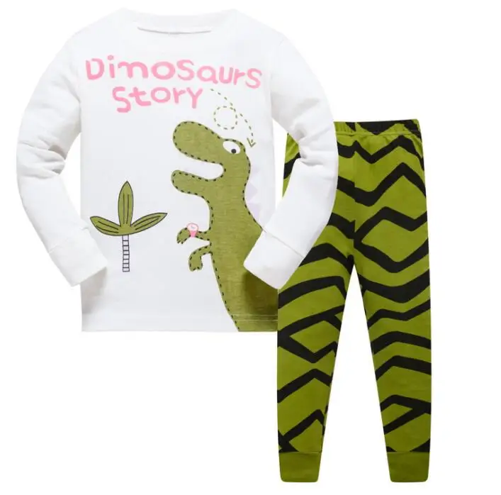 Детские хлопковые пижамы с героями мультфильмов повседневные наборы пижам для мальчиков и девочек, Длинные Блузки+ брюки комплект домашней одежды для сна из 2 предметов на весну и осень