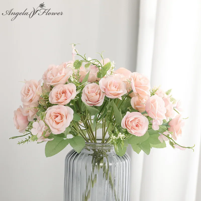 

5 branch10 heads artificial flowers for decoration rose fake flowers DIY wedding decor for home valentines day gift flower rose