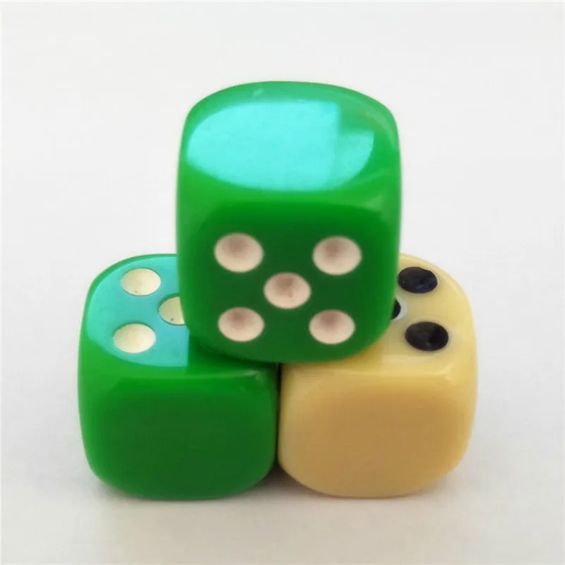 

10Pcs/set 2019 Explosion Models 16mm Dice Six-point Glossy Facet Rounded Points Dice Plastic Tweezers