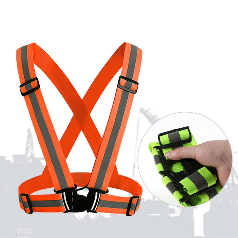 2017 Adjustable High Visibility Safety Vest Reflective Belt Elastic 360