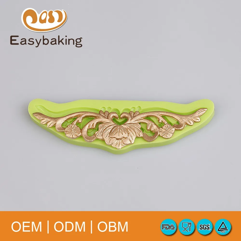 

Fondant Silicone Lace Mold Baroque Style Backing Tools for Cake Border Polymer Clay Fimo Resin Cake Moulds Desing Wedding