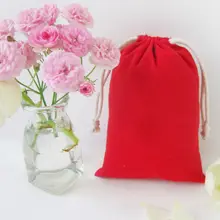 Красный, льняной хлопок шнурок сумка мешочек для ювелирных изделий на заказ льняная Подарочная сумка печать логотипа по индивидуальному заказу; большие размеры 10x13 см/50 шт