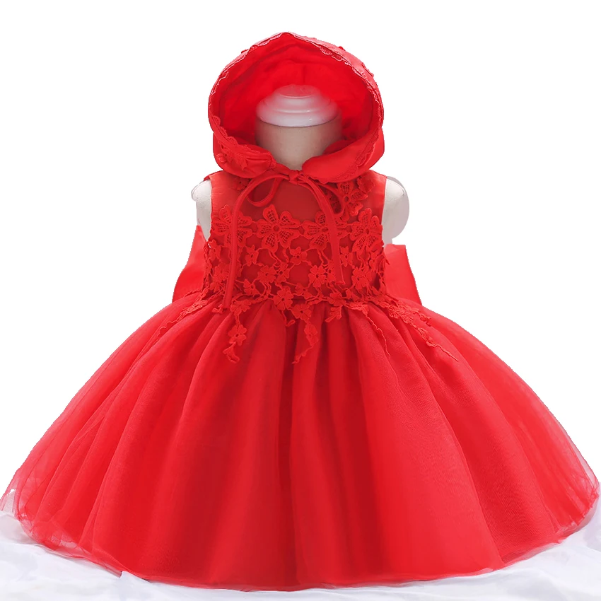 

New Born Christening Gowns Baby Girl Dress with Cap for Age 3 6 12 18 24 Months 1st 2nd 3rd Birthday Sleeveless Baptism Clothes