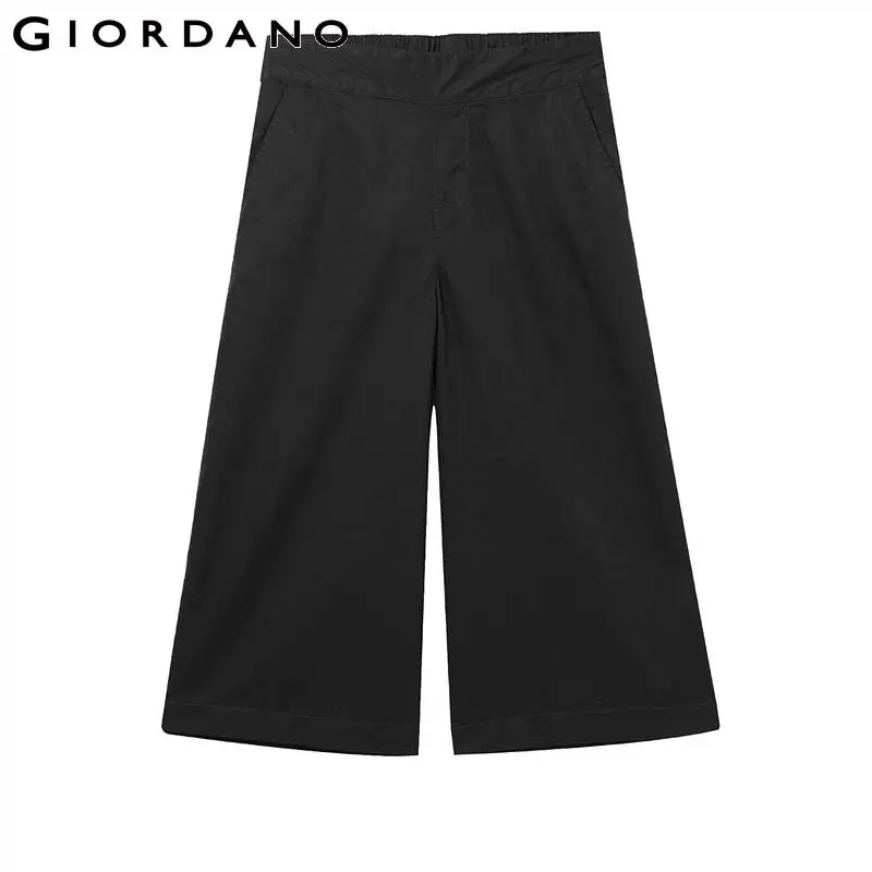 Giordano женские брюки широкие укороченные 100% хлопковые повседневные Pantalon Femme