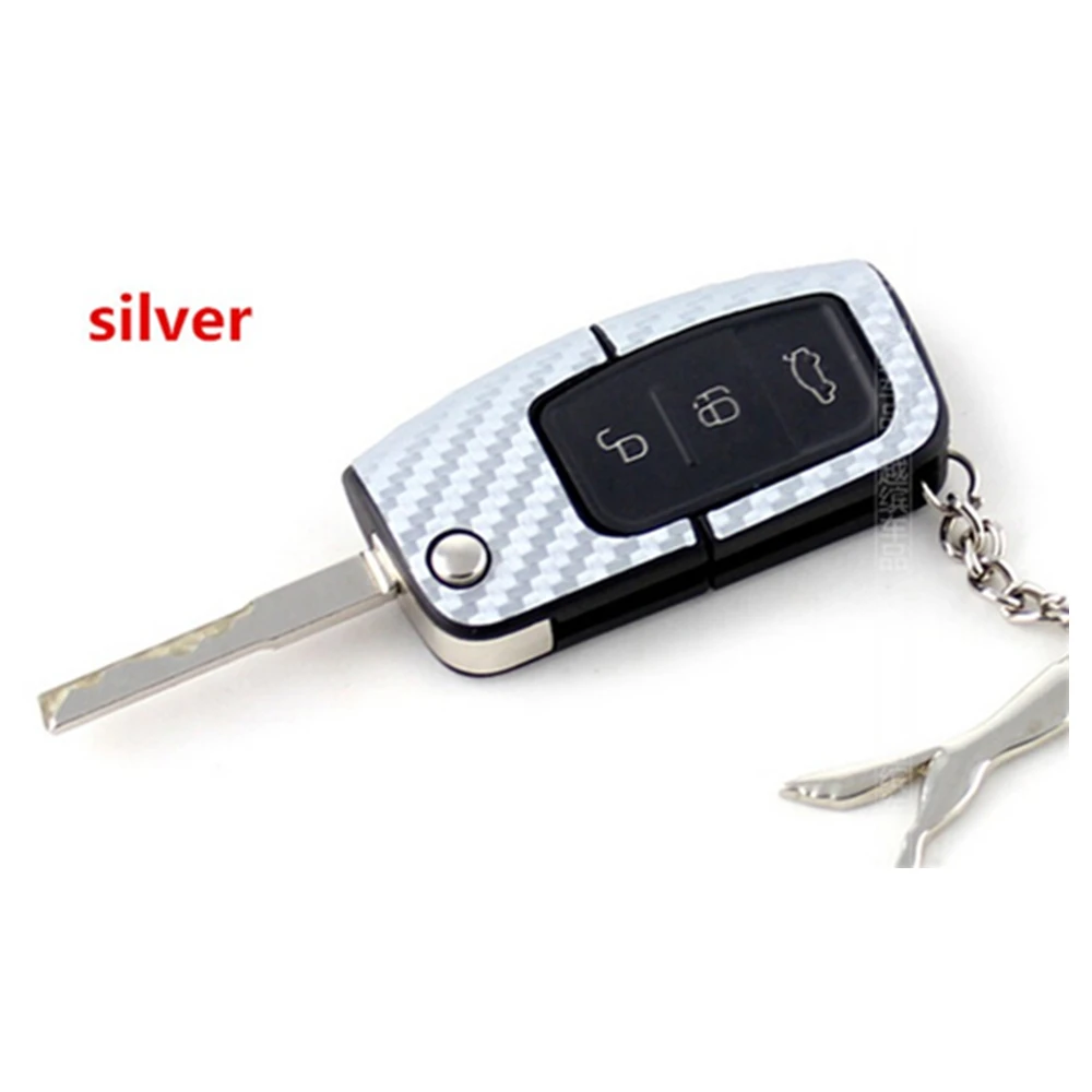 Carbon fiber car key sticker cover case for Ford Focus 2 3 2009 To 2012 for Fiesta Ecosport 2012 2013 2014 car styling 2pcs car key cover