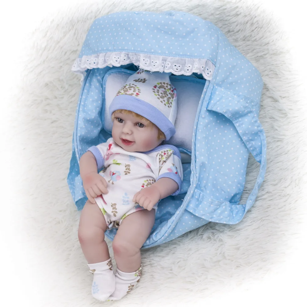 

New 11" 28CM Mini Bebe Reborn Doll Soft Silicone Vinyl Doll Boneca Baby Play House Toys Bath Playmate Doll Kids Birthday Gifts
